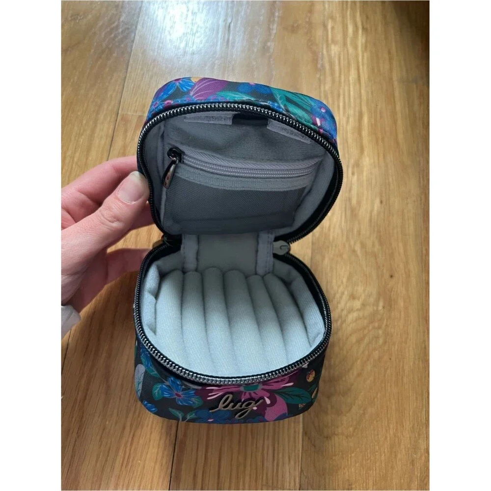 Lug Mini Jewelry Case - Mini Swizzle Floral Purple Blue